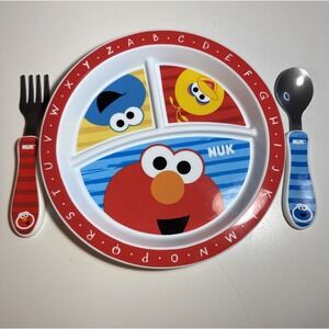 Sesame Street Children's Elmo, Big Bird and Cookie Monster Plate Nuk Dividers
